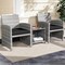 Costway 3 PCS Patio Furniture Set with Tempered Glass Coffee Table & Soft Seat Cushions Gray/Black/White